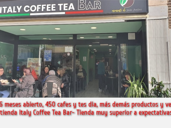 150 bebidas , café, te, tisanas, chocolates en capsulas y granel en exclusiva de Italia en su local y 25 tipos de comida Piadinas exclusivas